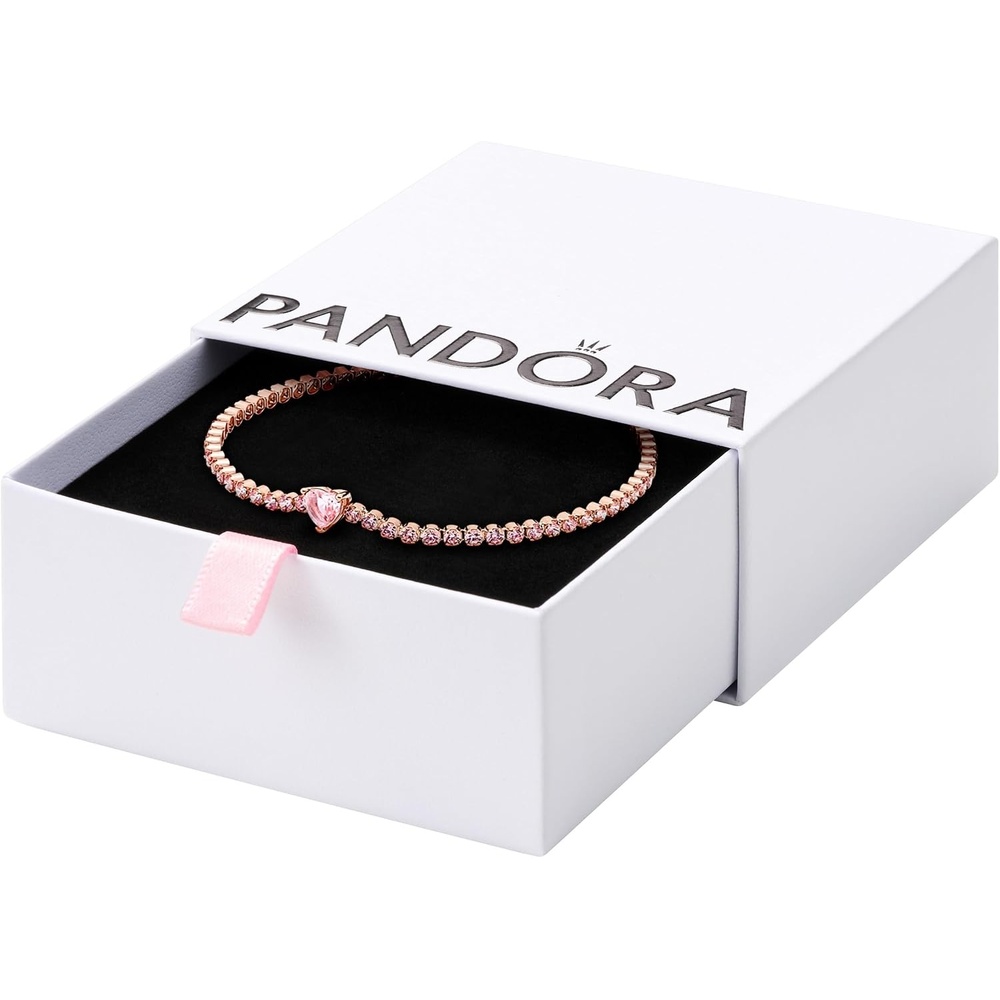 image:imagePANDORA Triple Stone Heart Collier Necklace Gift for Her Jewelry for Women With Gift Box71 Inches