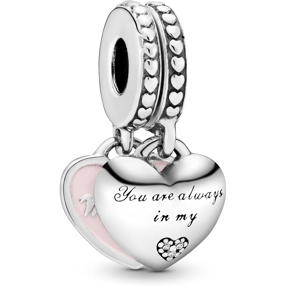 image:imagePandora Jewelry Mother and Daughter Hearts Dangle Cubic Zirconia Charm in Sterling Silver
