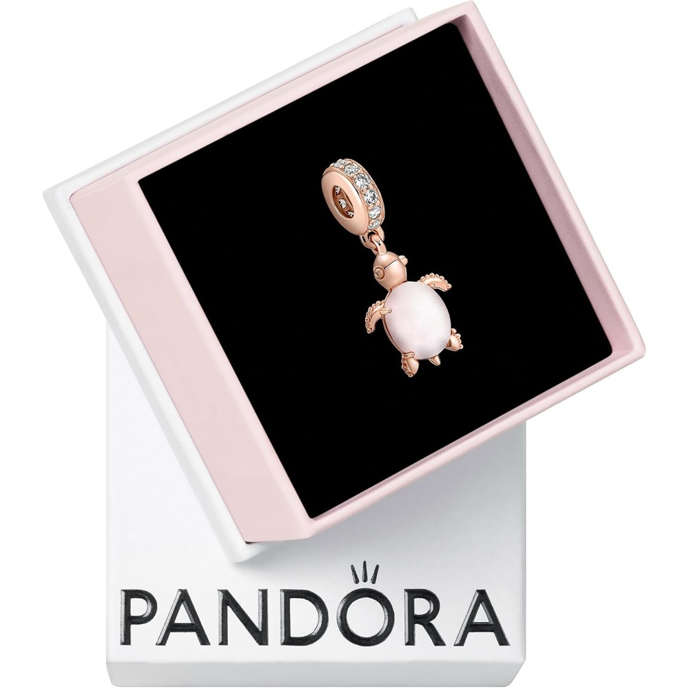 image:imagePandora Murano Glass Pink Sea Turtle Dangle Charm  Compatible with Pandora Moments  Gift for Women  Stunning Womens Jewelry  Made with Pandora Rose amp Cubic Zirconia  with Gift Box