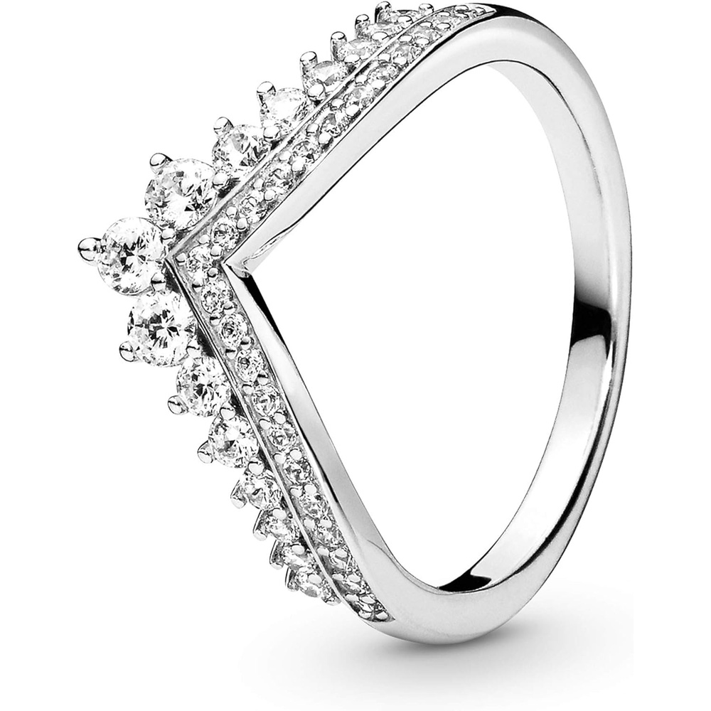 image:imagePandora Princess Wishbone Ring  Tiara Ring for Women  Layering or Stackable Ring  Gift for Her  Sterling Silver with Clear Cubic Zirconia  With Gift Bo