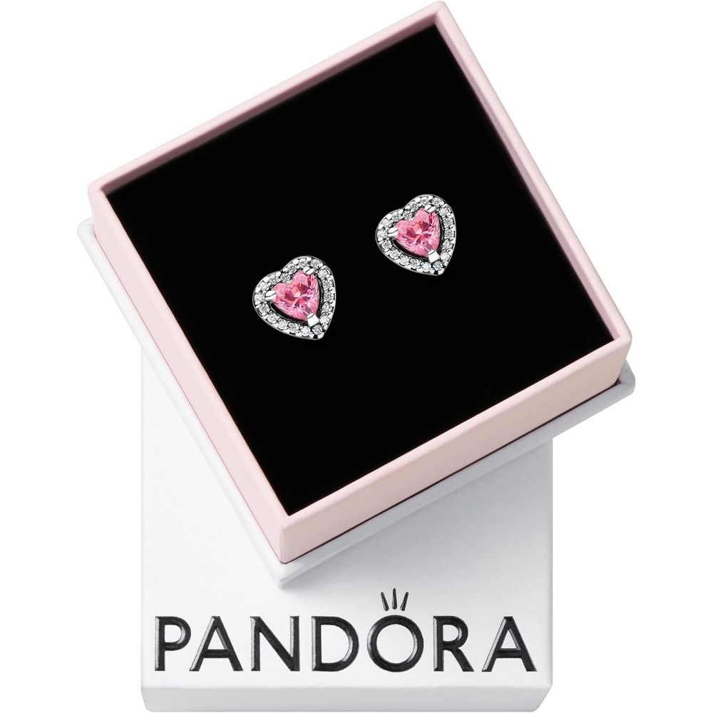 image:imagePandoraPandora Elevated Pink Heart Stud EarringsSterling silverWith Gift Box