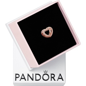 PANDORA Beaded Open Heart Charm – Bracelet Charm for PANDORA Moments Bracelets – 14k Rose Gold – Gift for Her – Jewelry for Women with Gift Box