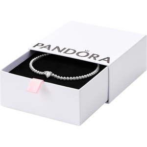 PANDORA Beads & Pavé Bracelet Timeless Bracelet for Women – Gift for Her – Sterling Silver & Cubic Zirconia – With Gift Box(7.9 Inches)