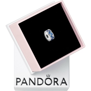 PANDORA Blue Pavé Clip Charm – PANDORA Bracelet Charm for PANDORA Moments Bracelets – Stunning Women’s Jewelry – Gift for Women – Made with Sterling Silver & Cubic Zirconia, With Gift Box