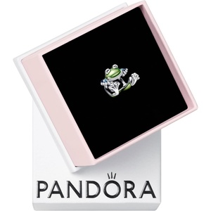 PANDORA Climbing Frog Charm – Animal Charm | Sterling Silver & Green Blue Enamel, Compatible with PANDORA Moments, Jewelry for Women with Gift Box