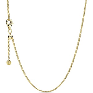PANDORA Curb Chain Necklace – Compatible Moments Charms – Gift for Her – 14k Gold Plated – Jewelry for Women – With Gift Box – 23.6″