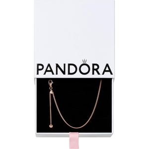 PANDORA Curb Chain Necklace – Compatible with PANDORA Moments Charms – Gift for Her – 14k Rose Gold Plated – Jewelry for Women with Gift Box – 23.6″