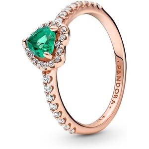 PANDORA Elevated Heart Ring(Rose Gold Green)