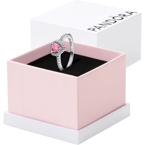 PANDORA Elevated Heart Ring(Silver Pink)