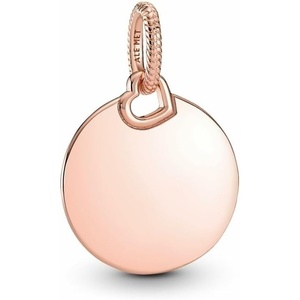 PANDORA Engravable Round Tag Pendant – 14K Rose Gold-Plated Engravable Pendant for Women – PANDORA Moments Jewelry – Gift for Women – Includes Gift Box