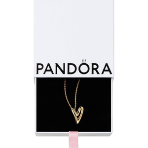 PANDORA Essence Organically Shaped Heart Pendant Necklace – Gift for Women – Includes Gift Box(Gold)
