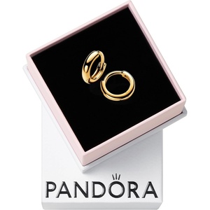 PANDORA Essence Round Huggie Hoop Earrings – 14k Gold-Plated Earrings – Gift for Women – Includes Gift Box