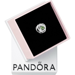PANDORA Eternity Circle Charm – Compatible Moments – Gift for Her – Made with Sterling Silver and Man-made Crystals – with Gift Box(Spring Green)