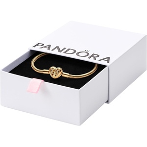 PANDORA Family Tree Heart Clasp Snake Chain Bracelet(Gold)