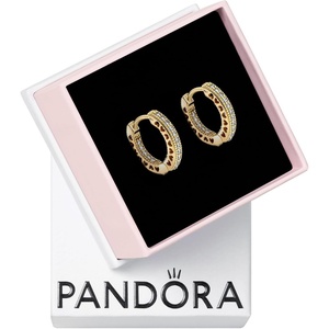 PANDORA Heart Hoop Earrings – Great Gift for Women – Stunning Women’s Earrings – 14k Gold & Cubic Zirconia – With Gift Box – 1.7 mm