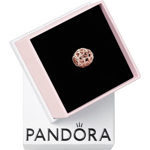 PANDORA Hearts All Over Charm – Compatible with PANDORA Moments – 14k Rose Gold-Plated – Gift for Her – Jewelry for Women with Gift Box