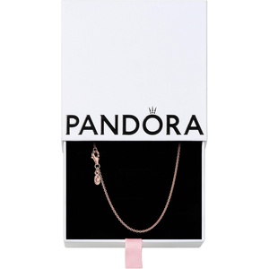 PANDORA Jewelry – Classic Cable Chain Necklace with Lobster Clasp – Great Gift for Women – Made Rose Gold, With Gift Box(17.7″)