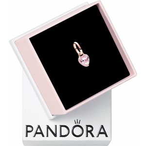 PANDORA ME Pink Chakra Heart Mini Dangle Charm – 14K Rose Gold-Plated Charm with Man-Made Crystal & Enamel – Jewelry for Women – Includes Gift Box