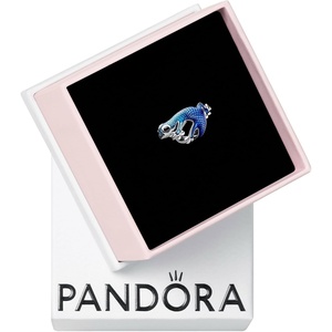 PANDORA Metallic Blue Gecko Charm – Gift for Her – Compatible with PANDORA Moments – With Gift Box – Sterling Silver with Enamel & Man-Made Crystals