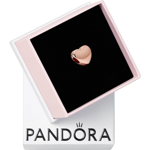 PANDORA Moments Engravable Heart Charm – Jewelry for Women – Includes Gift Box(14k rose gold-plated unique metal blend)