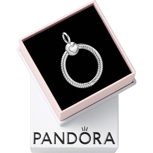 PANDORA Moments Small O Pendant – Stunning Women’s Jewelry – Great Gift for Her – Snake Chain Pendant – Sterling Silver, With Gift Box