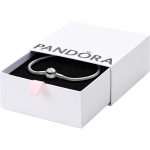 PANDORA Moments Snake Chain Bracelet – Hand-Finished Charm Bracelet – Jewelry for Her with Gift Box – Compatible Moments Charms – Sterling Silver(7.5 Inches)