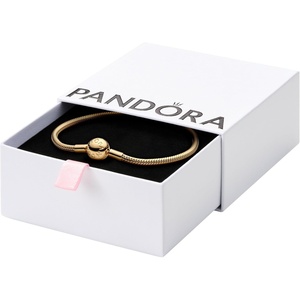 PANDORA Moments Snake Chain Bracelet – Hand-Finished Charm Bracelet – Jewelry for Her with Gift Box – Compatible Moments Charms – Sterling Silver(9.1 Inches)