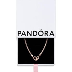 PANDORA Moments Studded Chain Necklace – Gift for Her – Stunning Women’s Jewelry – With Gift Box(Rose Gold)
