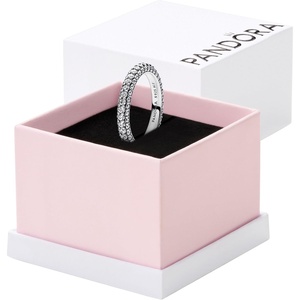 PANDORA Pavé Single-Row Ring – Layering or Stackable Ring – Silver Ring for Women – Gift for Her – Sterling Silver with Clear Cubic Zirconia – With Gift Box