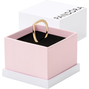 PANDORA Polished Wishbone Ring – Minimalist Chevron Shape – Stackable 14k Gold-Plated Shine for Women – Gift for Her With Box