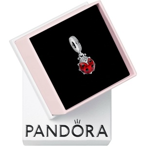 PANDORA Red Ladybug Dangle Charm – Compatible with PANDORA Moments – Jewelry for Women – Gift for Her – Made with Sterling Silver & Enamel – With Gift Box