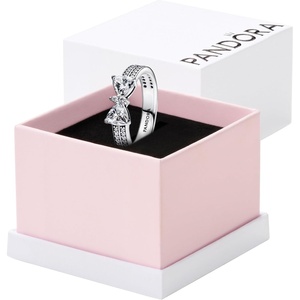PANDORA Sparkling Bow Double-Row Ring