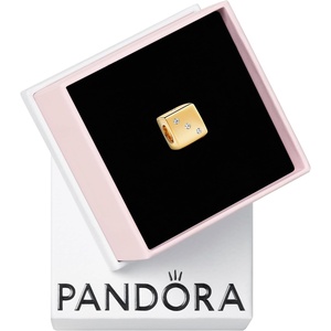 PANDORA Sparkling Dice Charm – 14K Gold-Plated Charm with Cubic Zirconia – Jewelry for Women – Includes Gift Box