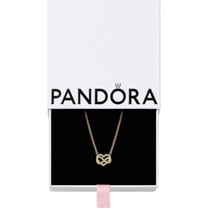 PANDORA Sparkling Infinity Heart Collier Necklace -Gift for Her – With Gift Box – 19.7″(14k gold-plated unique metal blend)