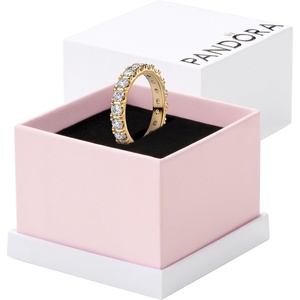 PANDORA Sparkling Row Eternity Ring – Ring for Women – Layering or Stackable Ring – Gift for Her Shine with Cubic Zirconia – With Gift Box(Yellow Gold)