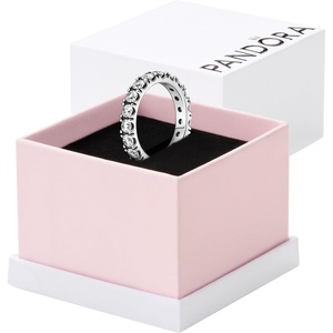 PANDORA Sparkling Row Eternity Ring – Silver Ring for Women – Layering or Stackable Ring – Gift for Her – Sterling Silver with Clear Cubic Zirconia – With Gift Box