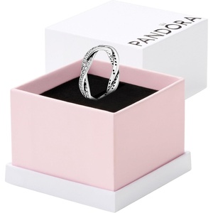PANDORA Sparkling Twisted Lines Ring – Gift for Her – Ring for Women – Clear Cubic Zirconia – With Gift Box(Sterling Silver)
