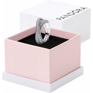 PANDORA Timeless Pavé Crossover Dual Band Ring – Sterling Silver Ring with Cubic Zirconia – Jewelry for Women – Includes Gift Box