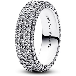 PANDORA Timeless Pavé Triple-Row Ring – Silver Ring for Women – Gift for Her – Silver with Clear Cubic Zirconia – With Gift Box
