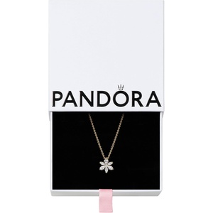 PANDORA Timeless Sparkling Herbarium Cluster Pendant Necklace – 14K Gold-Plated Necklace with Cubic Zirconia – Jewelry for Women – Includes Gift Box – Size 17.7″