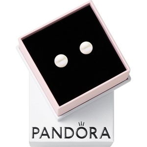 PANDORA Timeless Treated Freshwater Cultured Pearl 4.5mm Stud Earrings – Sterling Silver Earrings with Treated Freshwater Cultured Pearl – Jewelry for Women – Includes Gift Box