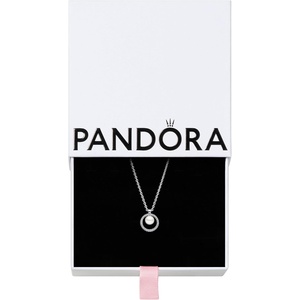 PANDORA Treated Freshwater Cultured Pearl & Pavé Collier Necklace – Sterling Silver Necklace with Treated Freshwater Cultured Pearl & Cubic Zirconia – Jewelry for Women – Includes Gift Box – 17.7″