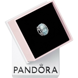 PANDORA Winter Blue Snowflake Murano Charm – Compatible Moments – Murano Glass with Sterling Silver – Gift for Her – Jewelry for Women with Gift Box