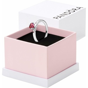 PANDORA You & Me Sparkling Red Heart Ring – Sterling Silver Ring for Women – Layering or Stackable Ring – Gift for Her Sterling Silver with Red Cubic Zirconia – With Gift Box