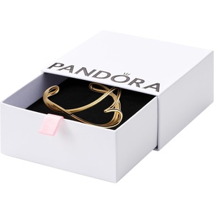 PANDORA-Organically Shaped Heart Bangle-Gold plated -With Gift Box(Gold)