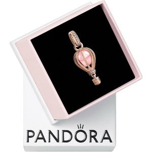 Pandora Sparkling Pink Hot Air Balloon Dangle Charm – Gift for Her – Rose with Cubic Zirconia – with Present Box