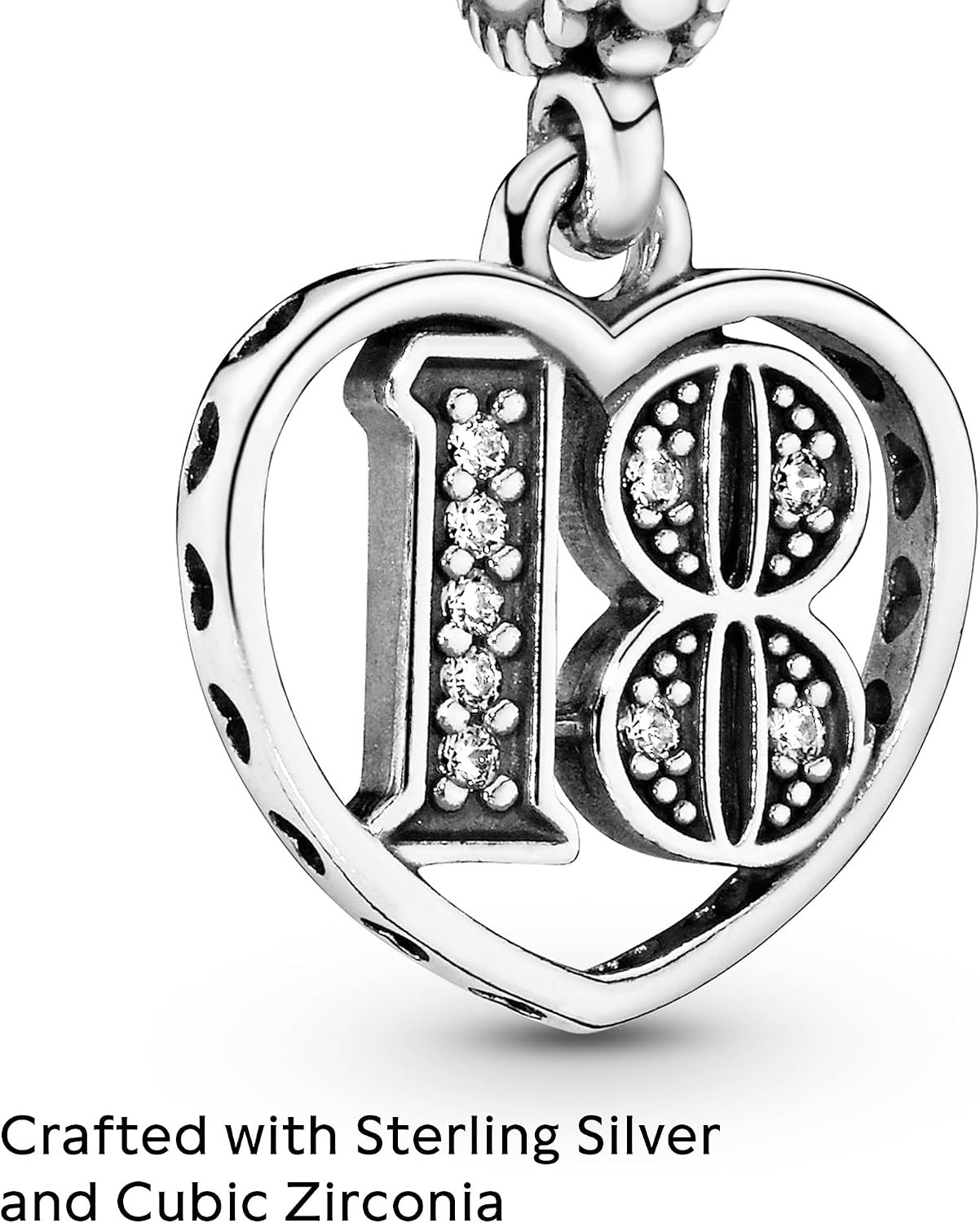 image:imagePANDORA 18th Celebration Dangle Charm Bracelet Charm Moments Bracelets Sterling Silver with Clear Cubic Zirconia Gift for Her Jewelry for Women with Gift Box