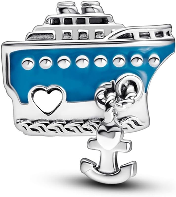 image:imagePANDORA Anchored Cruise Ship Charm Compatible with PANDORA Moments Jewelry for Women Gift for Her Made with Sterling Silver amp Enamel With Gift Box