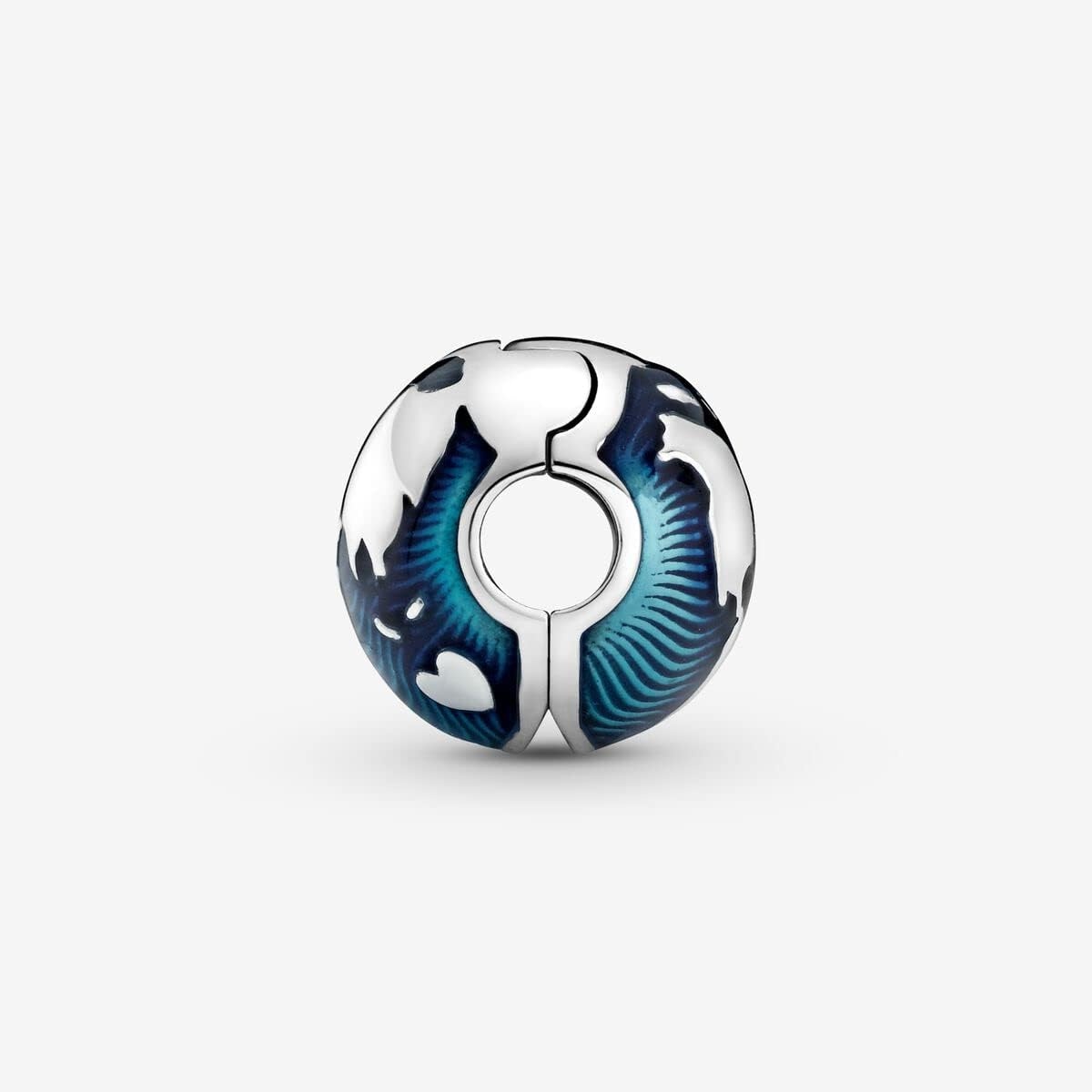 image:imagePANDORA Blue Globe Clip Charm Gift for Her Compatible with PANDORA Moments Sterling Silver with Enamel With Gift Box