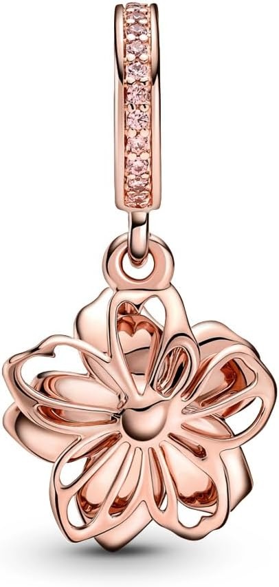 image:imagePANDORA Cherry Blossom Dangle Charm Gift for Her Compatible Moments Rose with Cubic Zirconia amp Enamel With Gift Box